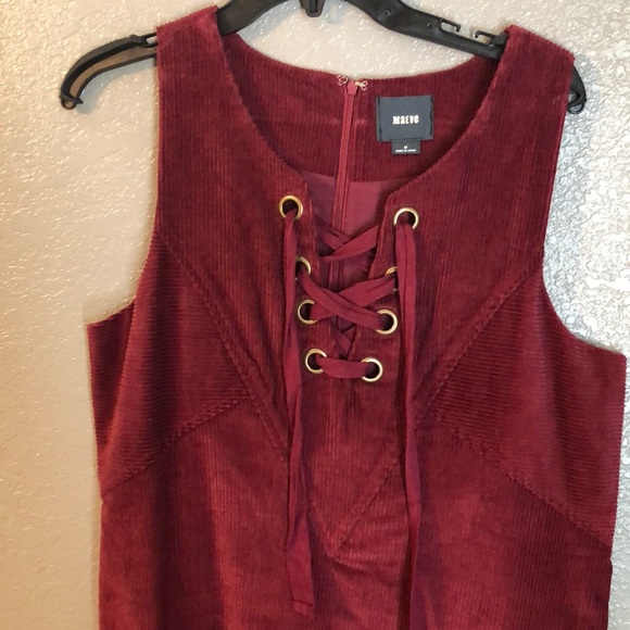 Red cord dress - Picture 2 of 4